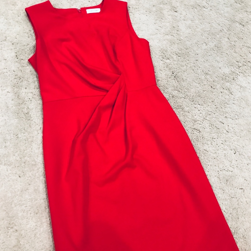 Calvin Klein-red knee length dress